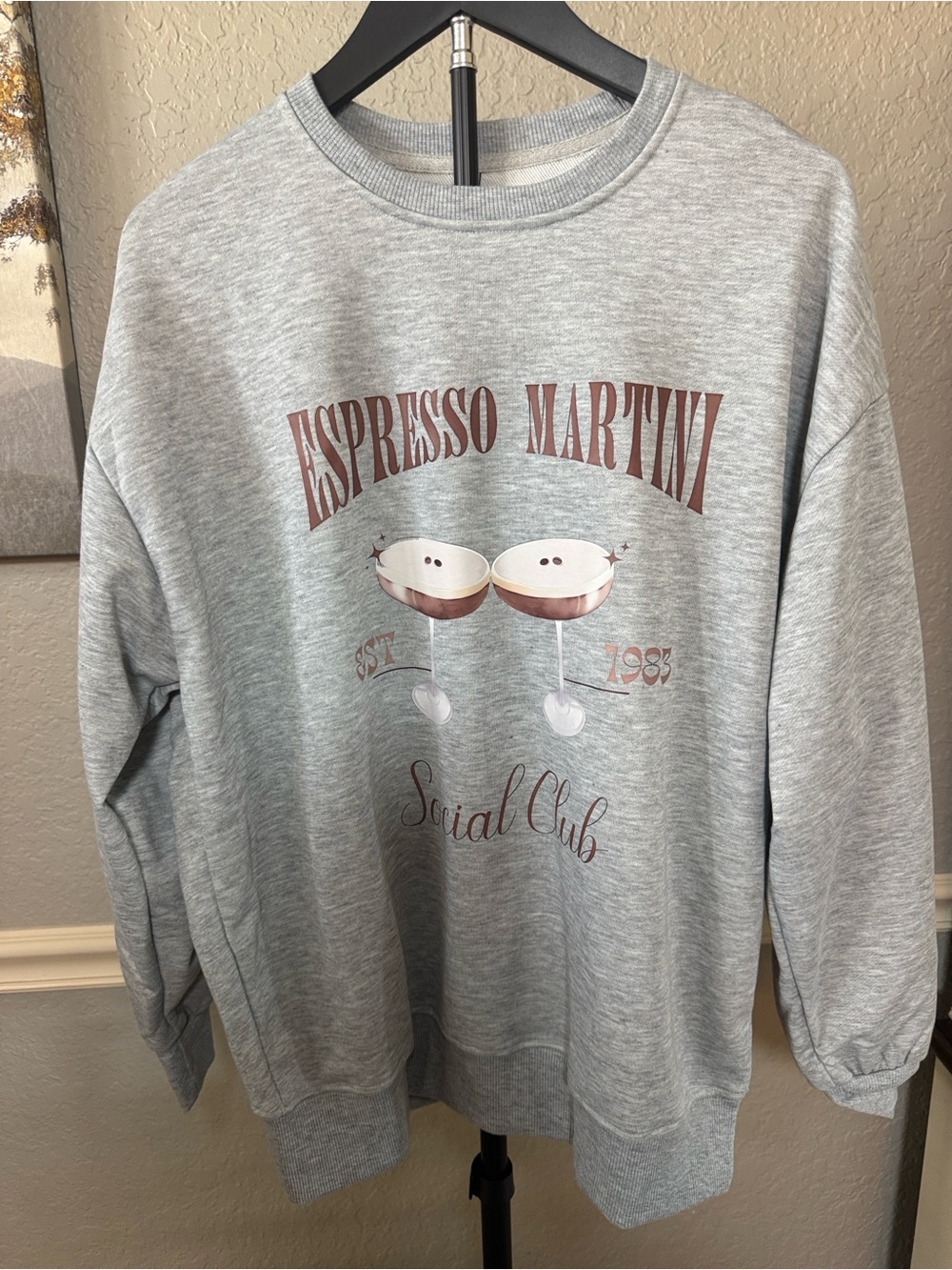 Espresso Martini Graphic Sweatshirt - Light Gray